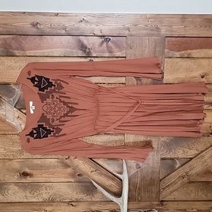 Southwest print rust dress